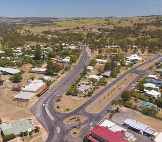 Aerial view of road in Crows Nest
