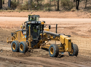 Grading plant on unsealed road