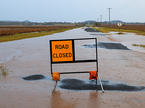 Road closed signs