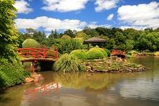 Japanese Gardens bridge and lake