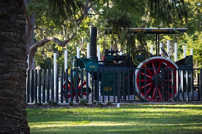 Queens Park historical steam roller
