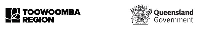 Toowoomba Region logo and Queensland Government logo