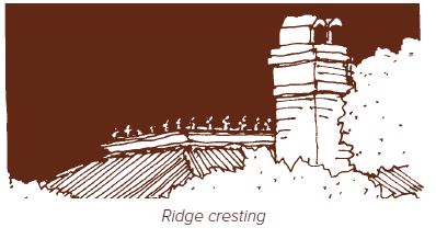 Ridge cresting on roof