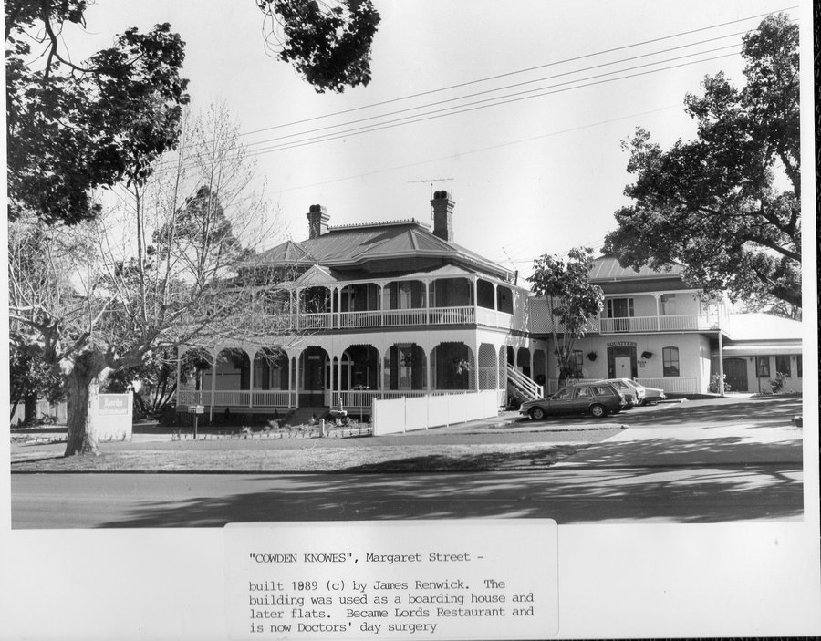 Historic black and white photo of Cowden Knowes two-story mansion