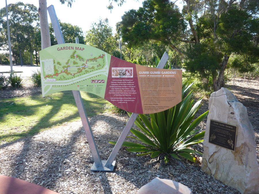 gumbi gumbi gardens plaque and sign