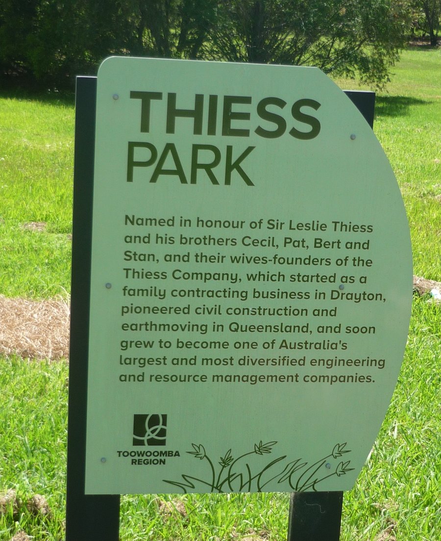 thiess park sign