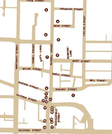 Russell Street walk map