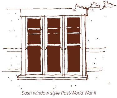 Sash window style post World War II