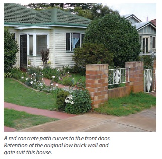 gardens a red concrete path