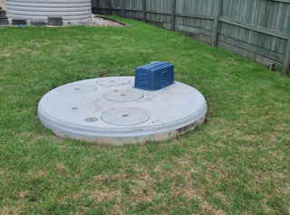 On-site sewerage facility in backyard