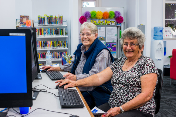 Seniors using computers