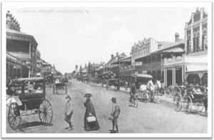 Historic photo of Toowoomba street from 1910