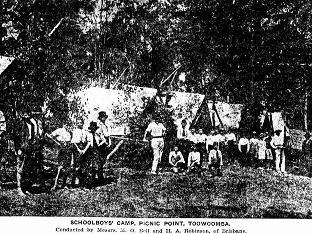 School boys at the camp in picnic point 1919