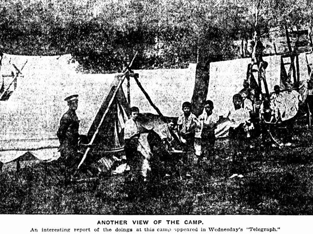 School boys tent at the camp in picnic point 1919