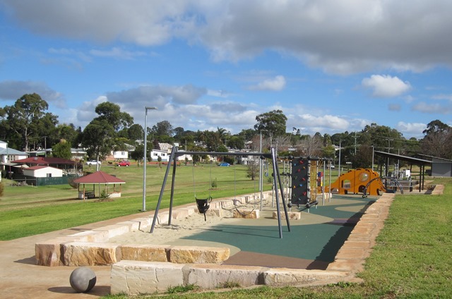 Black Gully children's play area swings and sandpits.