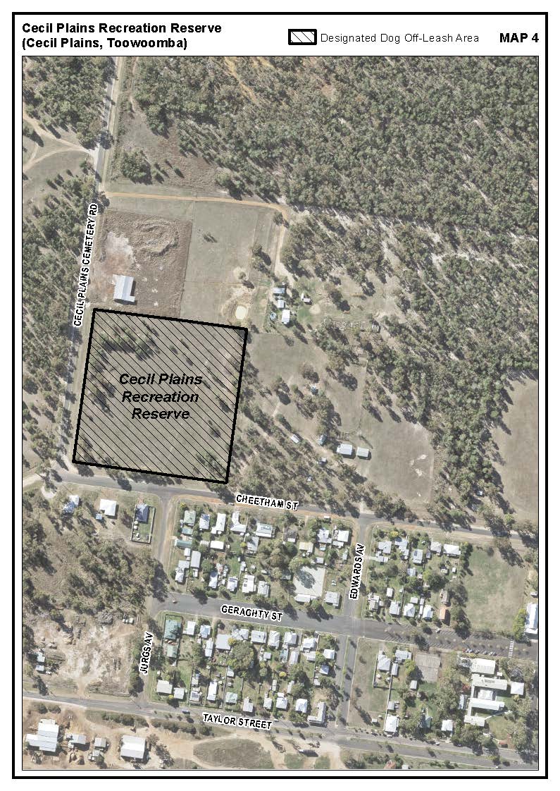 Cecil Plains Recreation Reserve dog off-leash area map