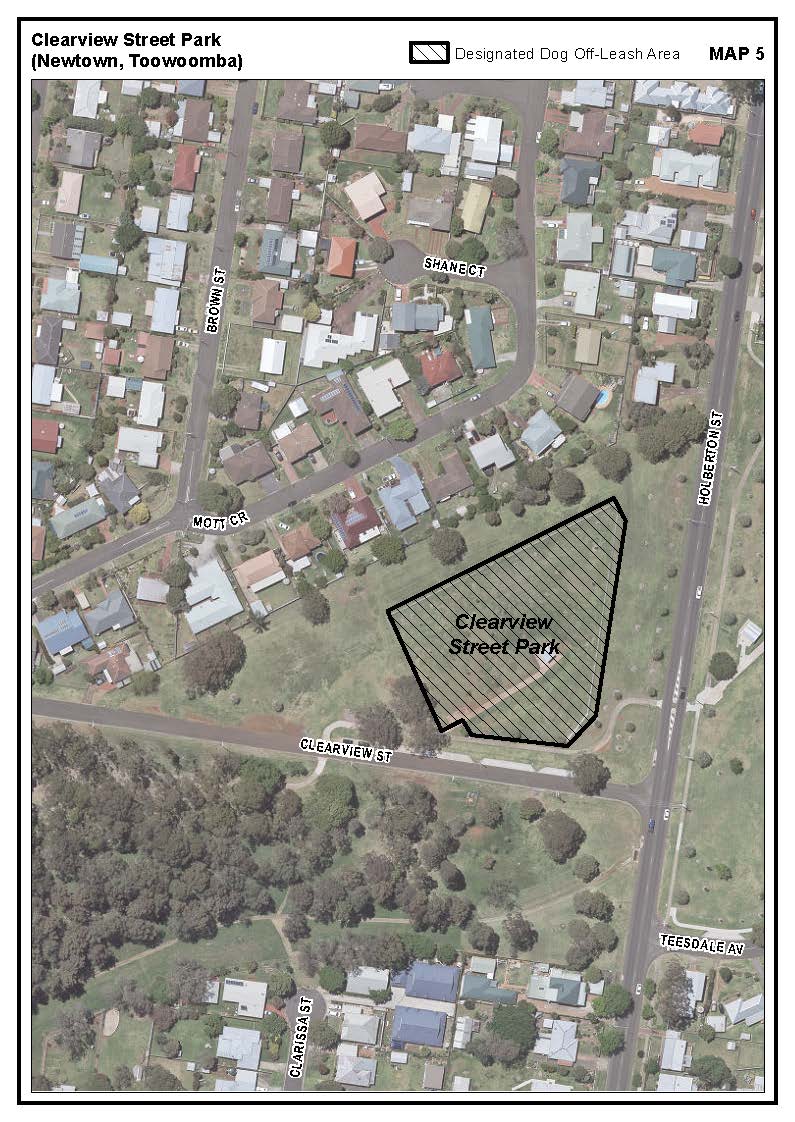 Clearview Street Park dog off-leash area map