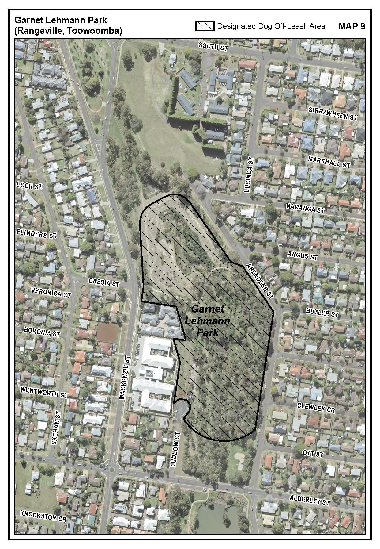 Garnet Lehmann Park dog off leash area map