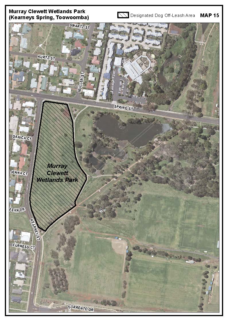 Murray Clewett Wetlands park dog off leash area map
