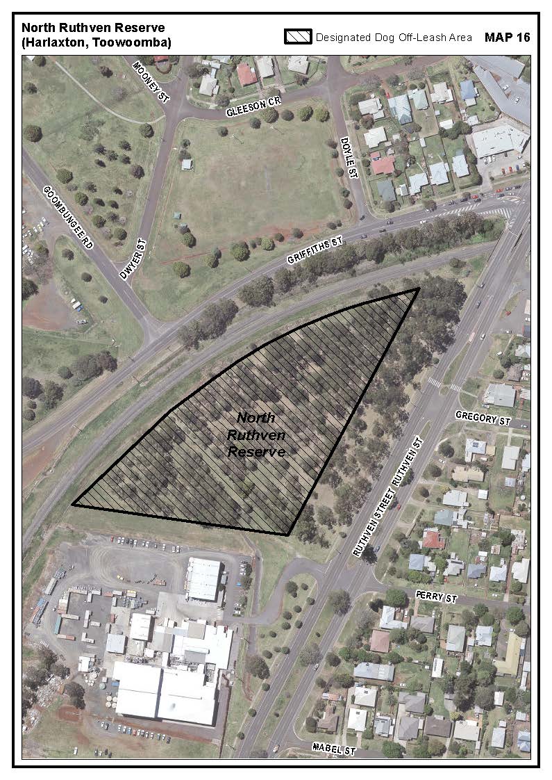North Ruthven Reserve dog off leash area map