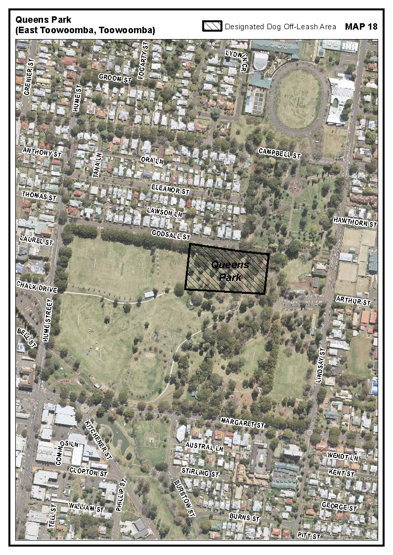 Queens Park dog off leash map