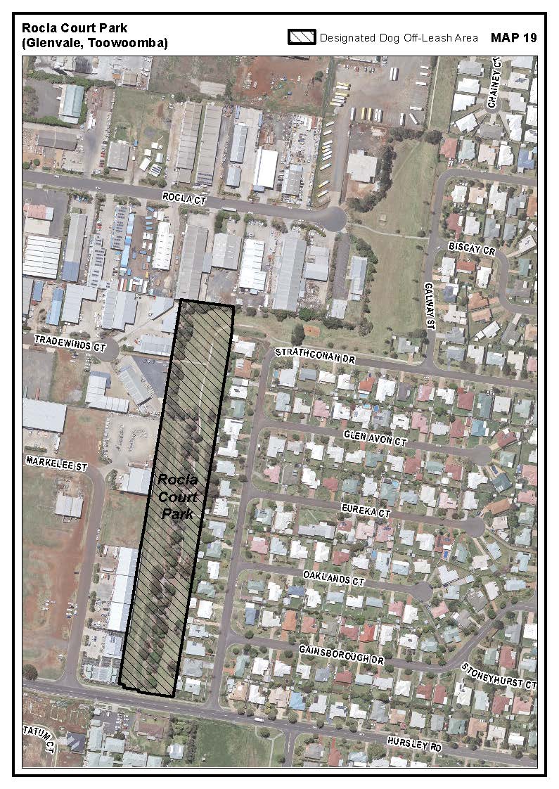 Rocla Court Park Glenvale dog off leash area map