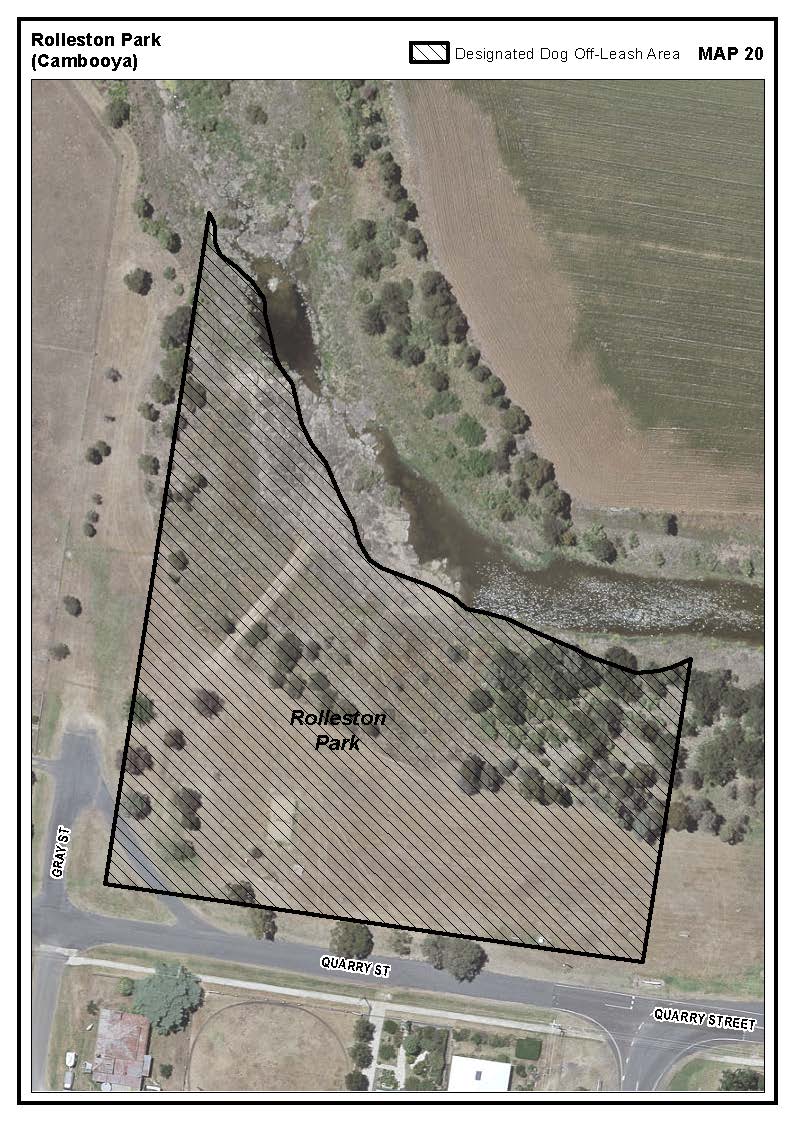 Rolleston Park Cambooya dog off leash area map