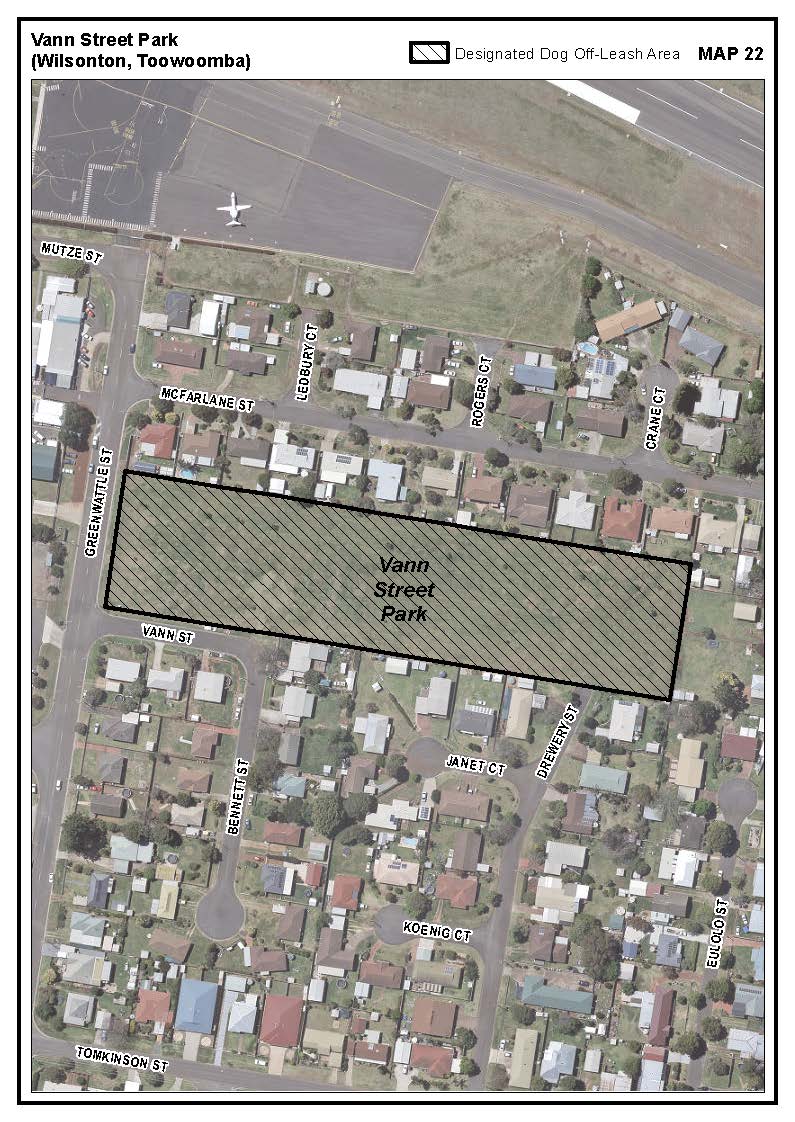 Vann Street Park dog off-leash area map