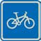 Bike in blue square icon