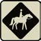 Horse and rider in black diamond icon