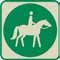 Horse and rider in green circle icon
