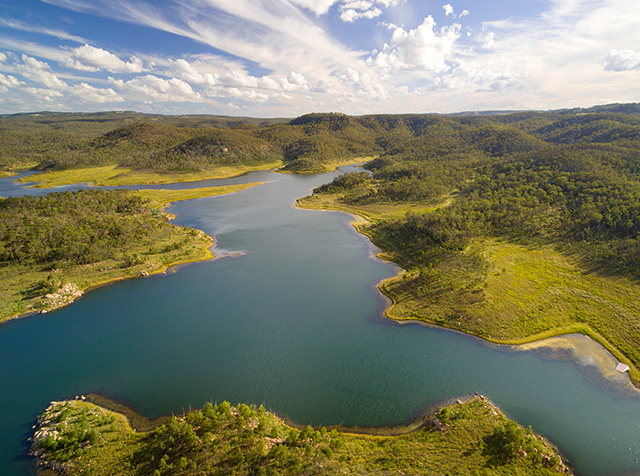 Aerial view of Lake Perseverance