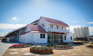 Outside the historic Goods Shed