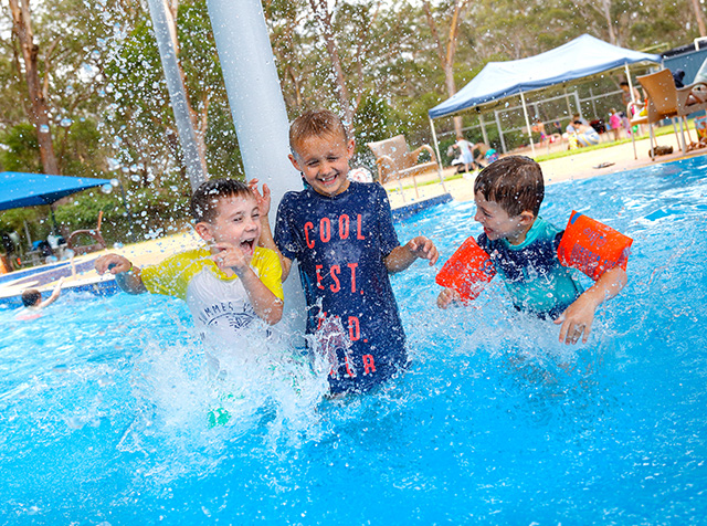 Children playing in the pool