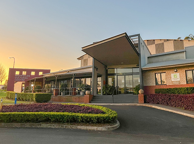 Highfields Cultural Centre at sunset